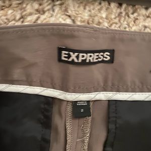 Express olive dress shorts with belt